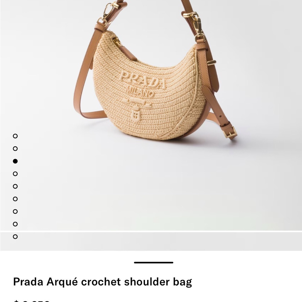 Prada Beige Crochet Shoulder Like New Bag - Picture 2 of 7
